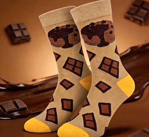 Unisex socken beige braun gelb - socken, beige/braun/gelb