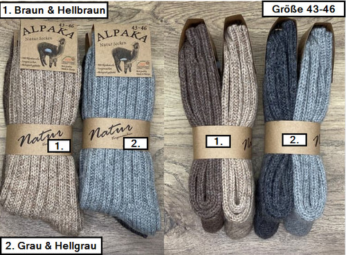 2er set alpaka - socken, für